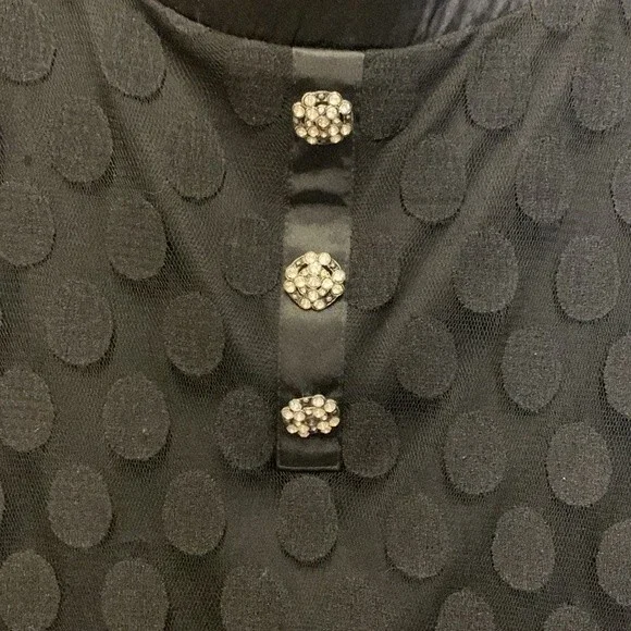Enfocus Studio Black Sheer Circle Pattern Short Sleeve Mini Shift Dress Size 8 - Picture 5 of 14